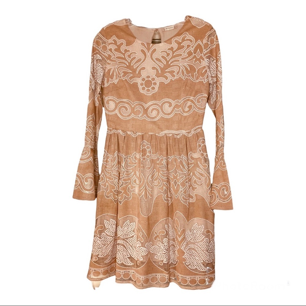Altard State Lace Dress Lined Long  Sleeves Sz Small
